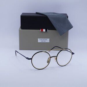 Final Price! Thom Browne TB108 CNVYGLD50 Black/Gold Eyeglasses 50mm